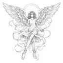 falling angel tattoo design idea