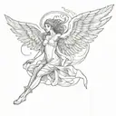 falling angel tattoo design idea