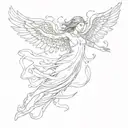 falling angel tattoo design idea