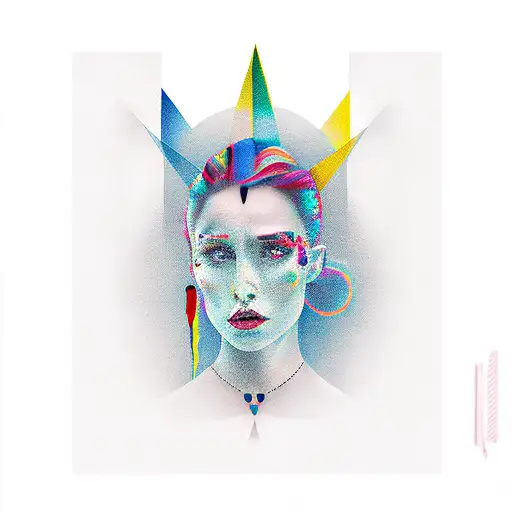 sharp woman  tattoo design idea