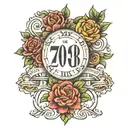 Roman numerals spelling 70.3 tattoo design idea