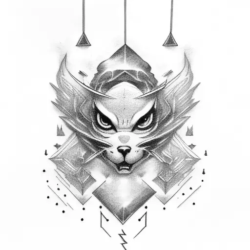 cloud + lightning  tattoo design idea