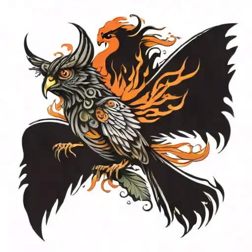 butterfly and phoenix rising from the ashes tattoo design idea