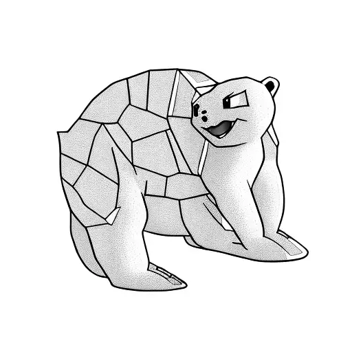 polar bear carrying squirtle  tattoo design idea