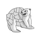 polar bear carrying squirtle  tattoo design idea