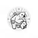 polar bear carrying squirtle  tattoo design idea
