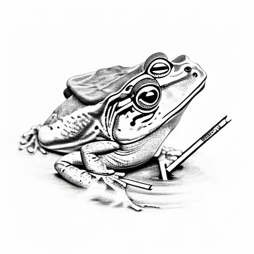 Bullfrog smoking while welding tattoo design idea