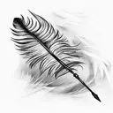 feather pen tattoo design idea
