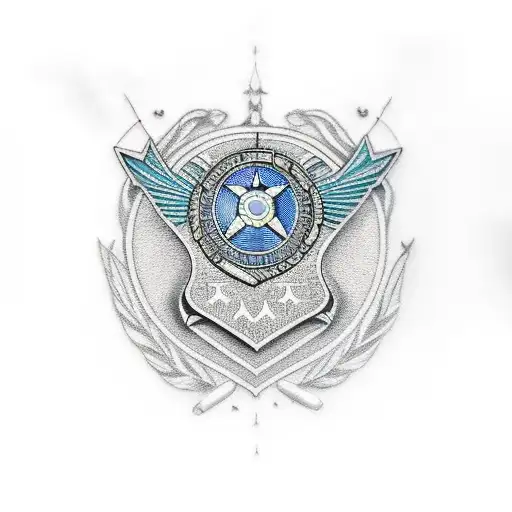 air force head tattoo design idea