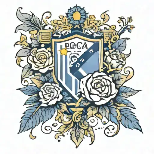 Boca Juniors and Argentine soccer team with flowers tattoo design idea