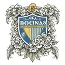 Boca Juniors and Argentine soccer team with flowers tattoo design idea