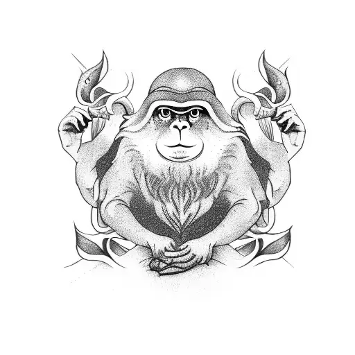 three wise monkeys tattoo design idea