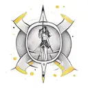 woman shooting bow and arrow tattoo design idea