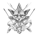 woman with bow and arrow tattoo design idea