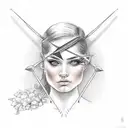 woman with bow and arrow tattoo design idea
