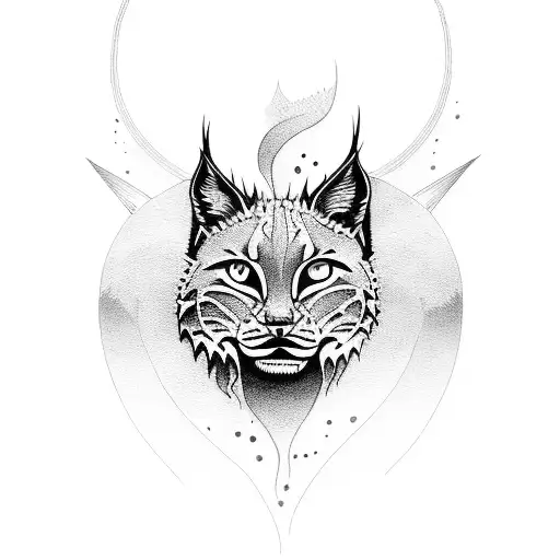 sweet lynx tattoo design idea