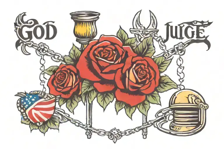 god is my judge tattoo design idea