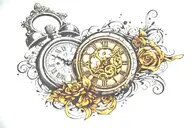 Clock tattoo tattoo design idea