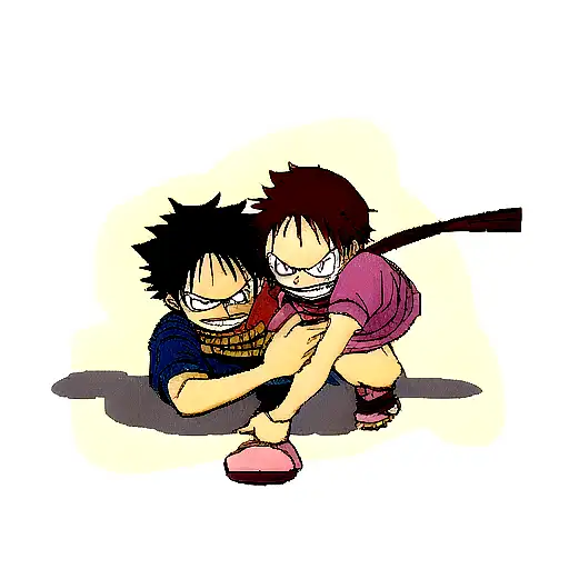 primer encuentro luffy y zoro, personajes de one piece tattoo design idea