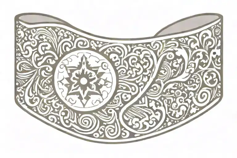 a tattoo wrist band near my hand  with cool patterns  tattoo design idea