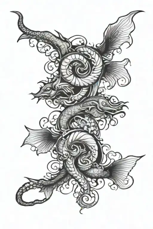 pisces, aries, scorpio, aquarius tattoo design idea