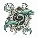 pisces, scorpio and aries tattoo design idea