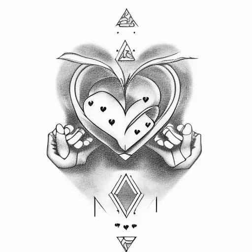 two hands in a shape of heart with the name Celeste and Claudia tattoo design idea