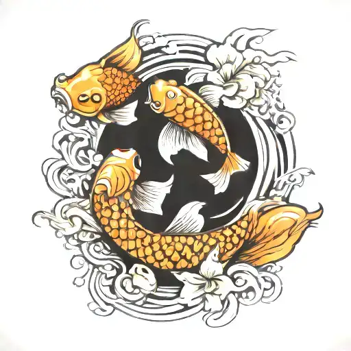 Koi Fish yin yang tattoo design idea