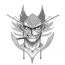roronoa zoro character in a video game setting tattoo design idea