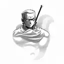 roronoa zoro character in a video game setting tattoo design idea