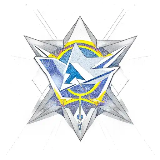 rays of energy in trapezoid shape tattoo design idea