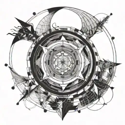 Overlapping circles, representing the convergence of all the crises humanity is facing given the evergrowing complexity tattoo design idea