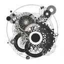 Overlapping circles, representing the convergence of all the crises humanity is facing given the evergrowing complexity tattoo design idea