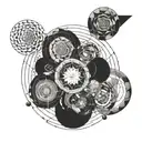 Overlapping circles, representing the convergence of all the crises humanity is facing given the evergrowing complexity tattoo design idea