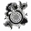 Combine a roulette wheel and a Greek god in a unique tattoo design, blending your passion for gambling and Greek mythology tattoo design idea