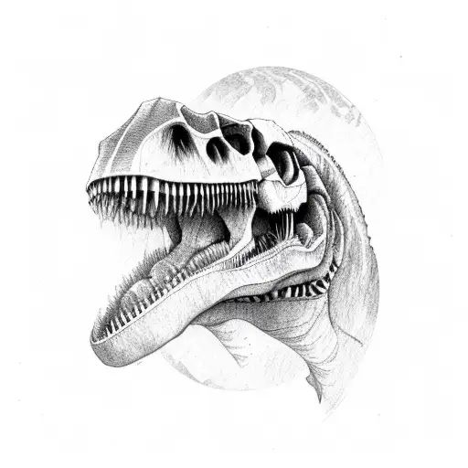 T-Rex skull  tattoo design idea