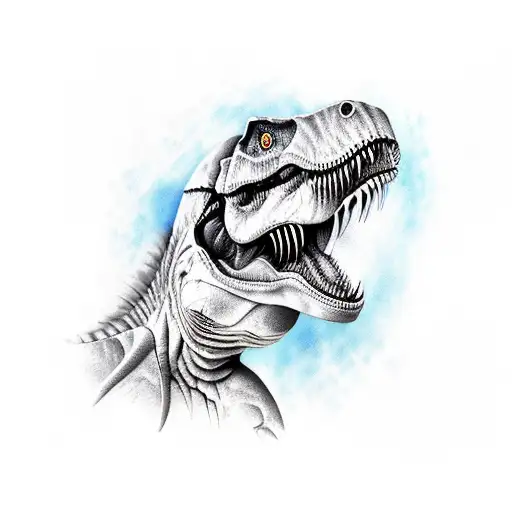 T-Rex skull  tattoo design idea