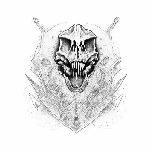 T-Rex skull  tattoo design idea