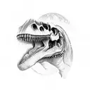 T-Rex skull  tattoo design idea