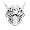 T-Rex skull  tattoo design idea