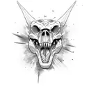 T-Rex skull  tattoo design idea