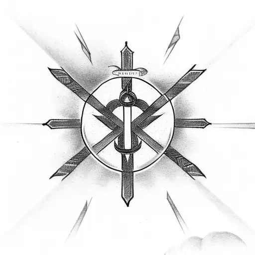 Christian Cross and heart and date tattoo design idea