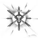 Christian Cross and heart and date tattoo design idea