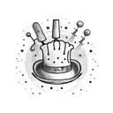 A whimsical chef hat surrounded by swirling wine glasses tattoo design idea