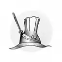 A whimsical chef hat surrounded by swirling wine glasses tattoo design idea