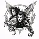 Gemini angel And devil tattoo design idea