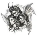 Gemini angel And devil tattoo design idea