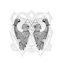 Odin's two crows simbolising knowldge and intelligence tattoo design idea