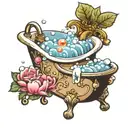 bathtub with bubbles tattoo design idea