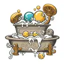 bathtub with bubbles tattoo design idea